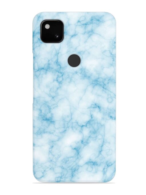 Blue White Natural Marble Snap Case for Google Pixel 4A Zapvi