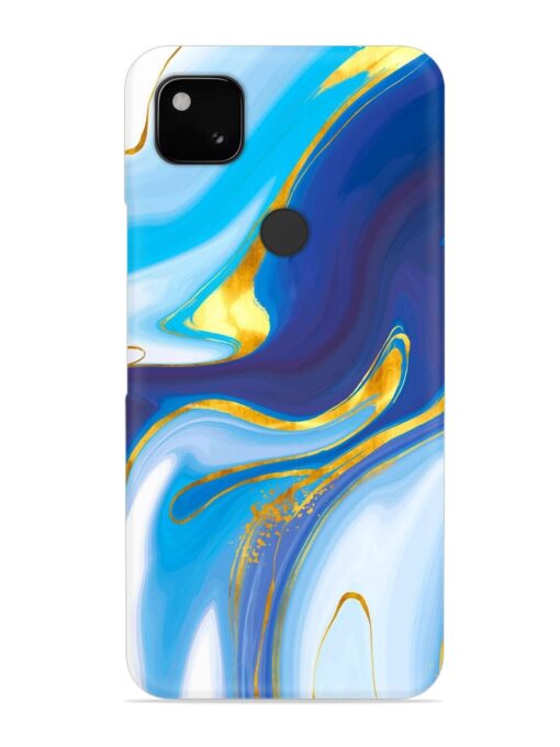 Watercolor Background With Golden Foil Snap Case for Google Pixel 4A Zapvi