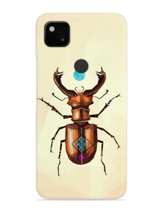 Stag Beetle Vector Snap Case for Google Pixel 4A Zapvi