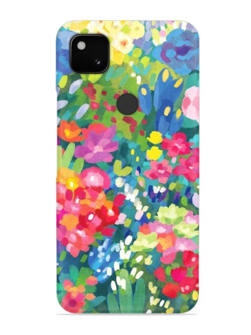 Watercolor Flower Art Snap Case for Google Pixel 4A Zapvi