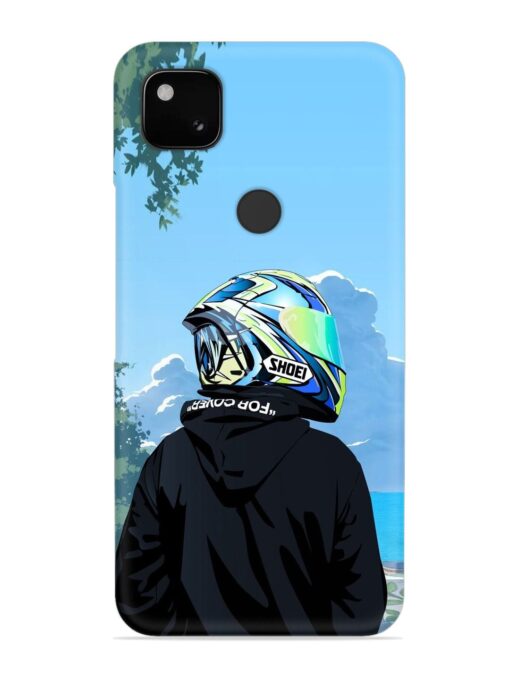 Rider With Helmet Snap Case for Google Pixel 4A Zapvi