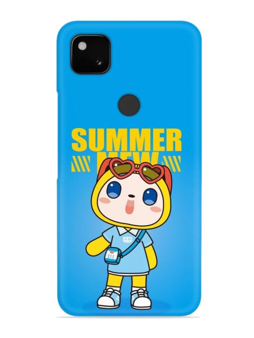 Summer Mew Cartoon Snap Case for Google Pixel 4A Zapvi