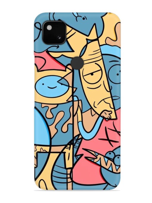 Silly Face Doodle Snap Case for Google Pixel 4A Zapvi