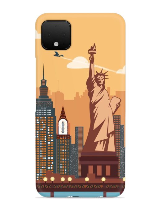 New York Statue Of Liberty Architectural Scenery Snap Case for Google Pixel 4 Xl Zapvi