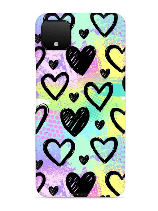 Bright Pattern Hearts Snap Case for Google Pixel 4 Xl Zapvi