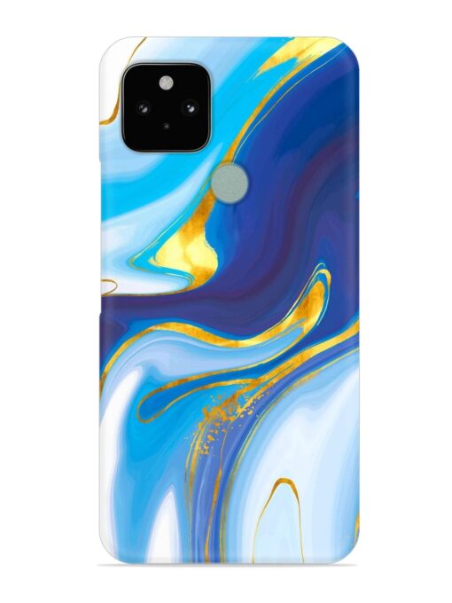 Watercolor Background With Golden Foil Snap Case for Google Pixel 5 Zapvi