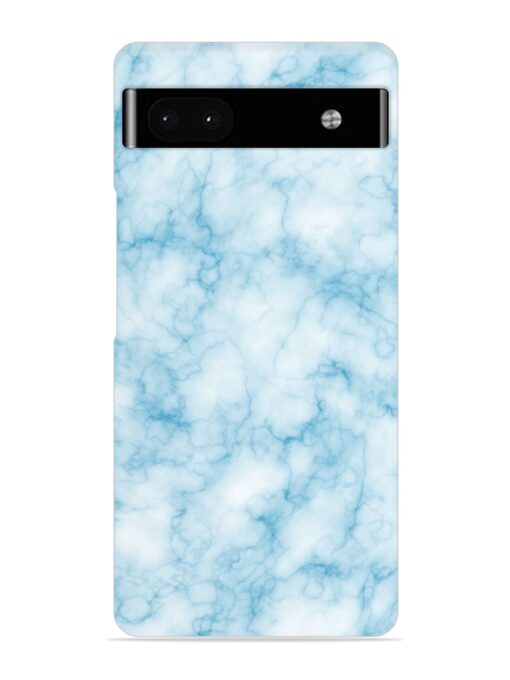 Blue White Natural Marble Snap Case for Google Pixel 6A Zapvi