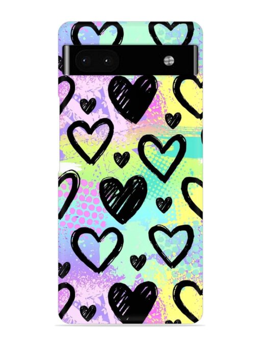 Bright Pattern Hearts Snap Case for Google Pixel 6A Zapvi