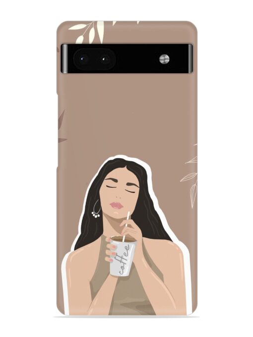 Girl With Coffee Snap Case for Google Pixel 6A Zapvi