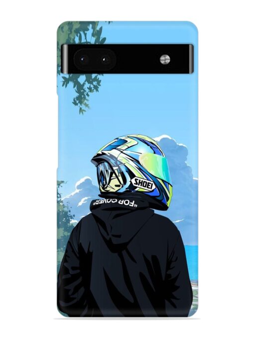 Rider With Helmet Snap Case for Google Pixel 6A Zapvi