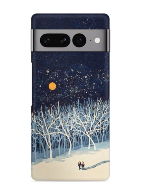 Full Moon Snowshoe Tour Snap Case for Google Pixel 7 Pro Zapvi