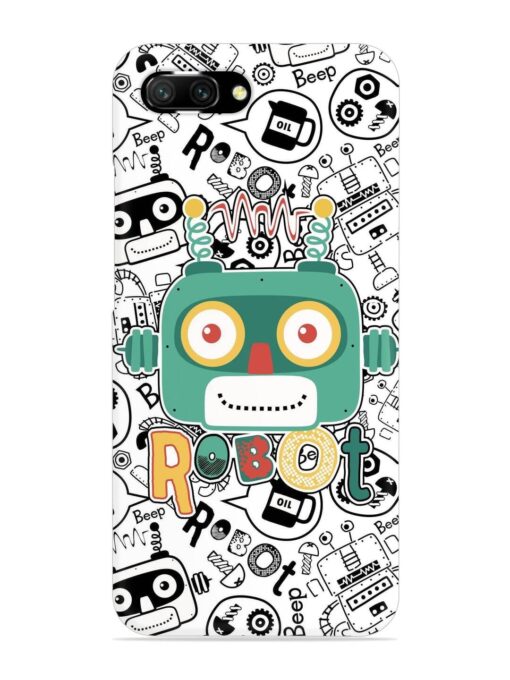 Robot Modern Seamless Pattern Snap Case for Honor 10 Zapvi