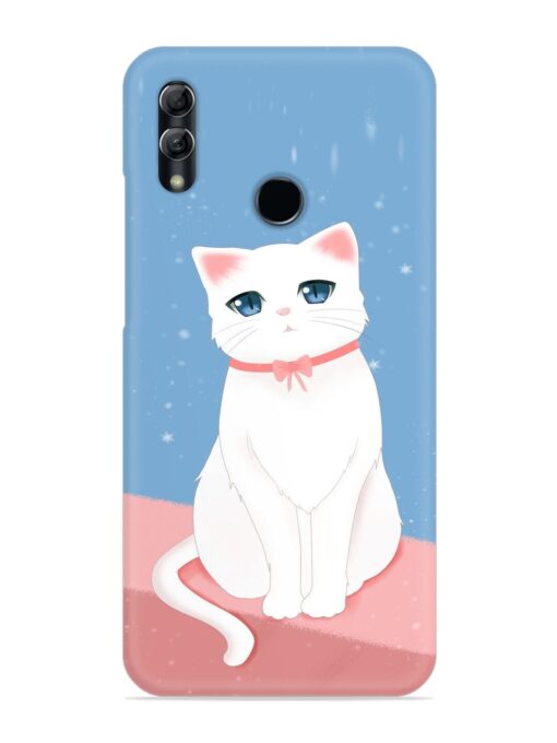 Cute White Cat Snap Case for Honor 10 Lite Zapvi