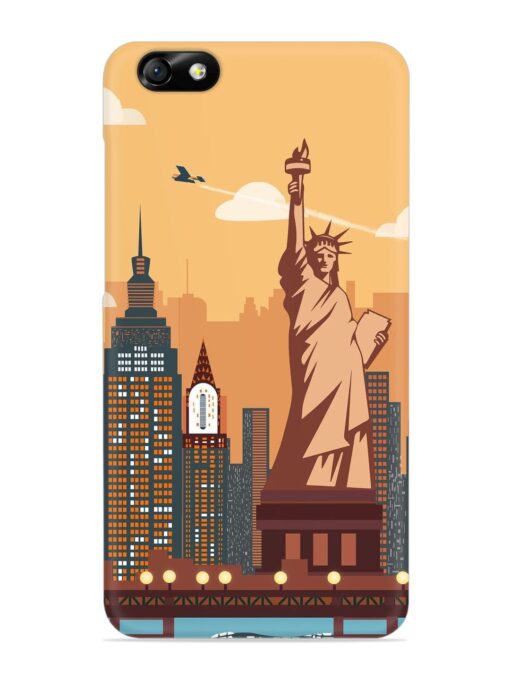 New York Statue Of Liberty Architectural Scenery Snap Case for Honor 4X Zapvi