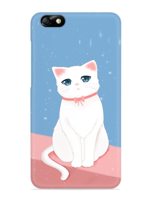 Cute White Cat Snap Case for Honor 4X Zapvi