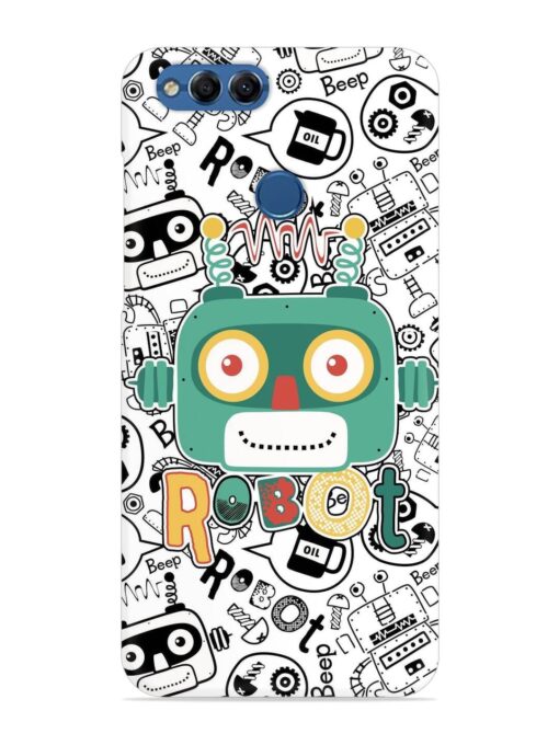 Robot Modern Seamless Pattern Snap Case for Honor 7X Zapvi