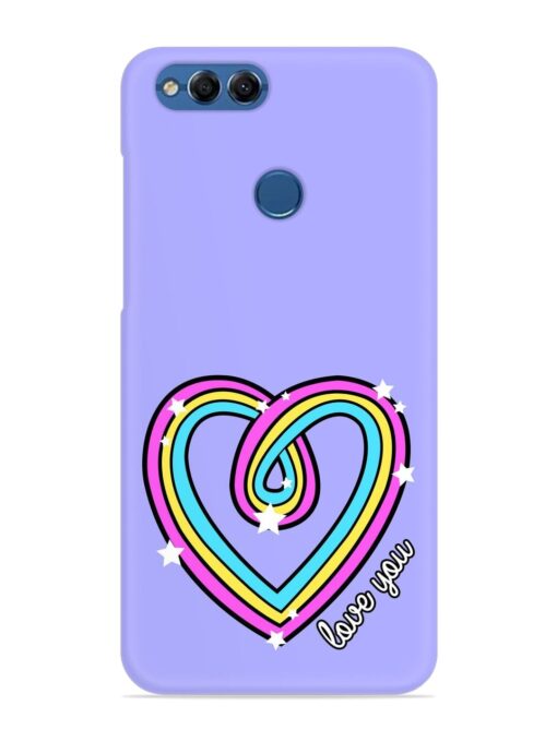 Colorful Rainbow Heart Snap Case for Honor 7X Zapvi