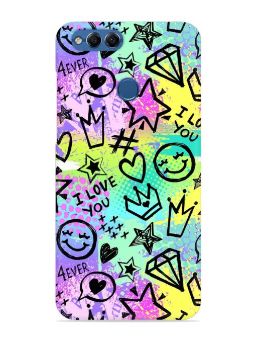 Bright Seamless Pattern Snap Case for Honor 7X Zapvi