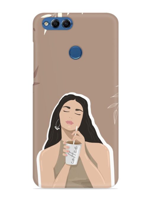 Girl With Coffee Snap Case for Honor 7X Zapvi