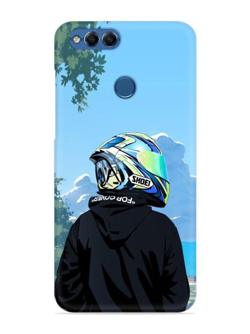 Rider With Helmet Snap Case for Honor 7X Zapvi