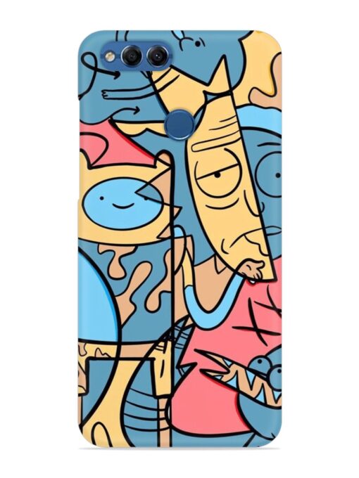 Silly Face Doodle Snap Case for Honor 7X Zapvi