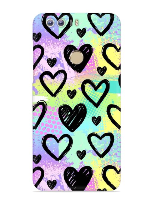 Bright Pattern Hearts Snap Case for Honor 8 Zapvi