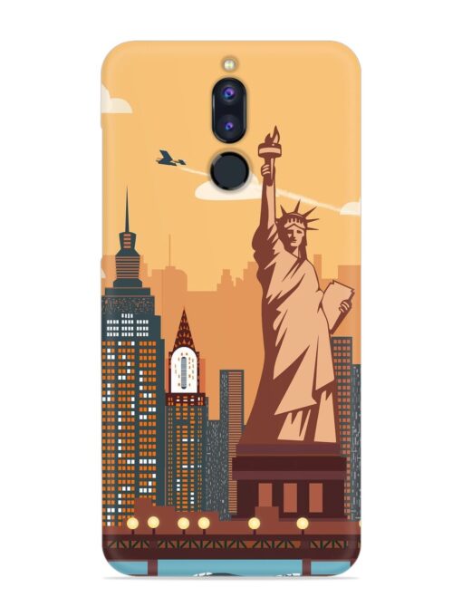 New York Statue Of Liberty Architectural Scenery Snap Case for Honor 9I Zapvi