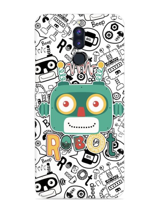 Robot Modern Seamless Pattern Snap Case for Honor 9I Zapvi