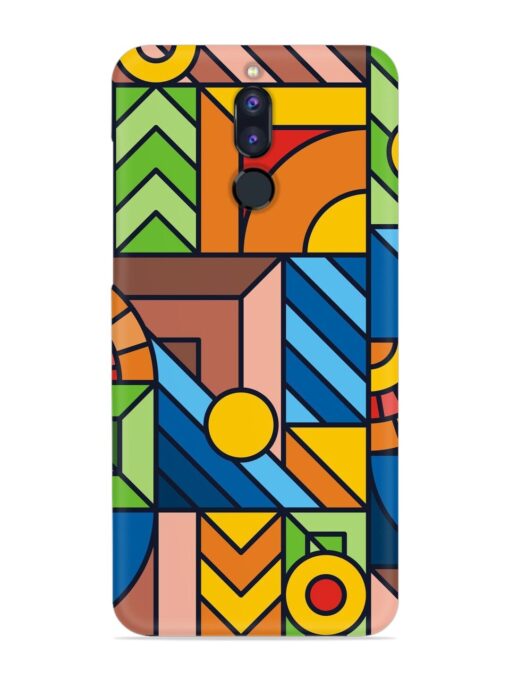 Colorful Geometric Snap Case for Honor 9I Zapvi