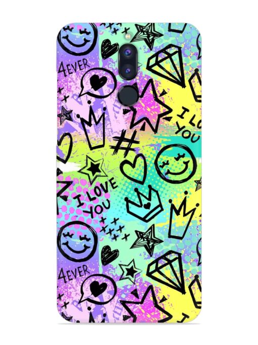 Bright Seamless Pattern Snap Case for Honor 9I Zapvi