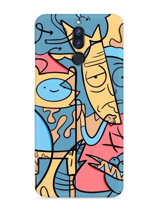 Silly Face Doodle Snap Case for Honor 9I Zapvi