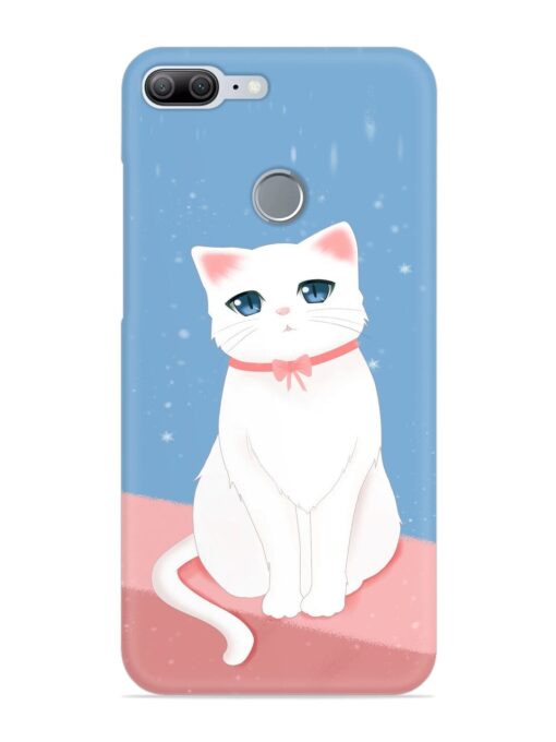 Cute White Cat Snap Case for Honor 9 Lite Zapvi