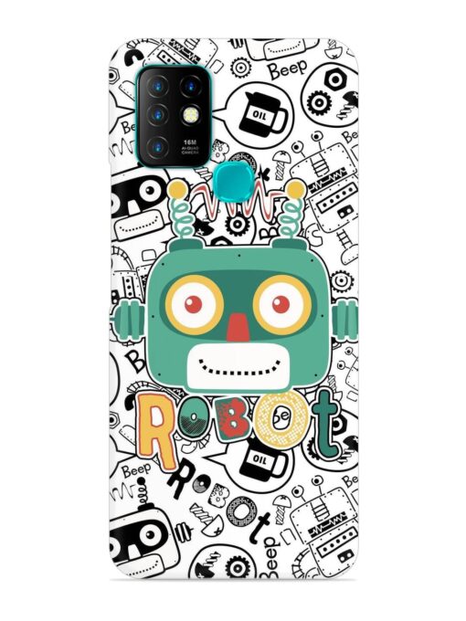 Robot Modern Seamless Pattern Snap Case for Infinix Hot 10 Zapvi