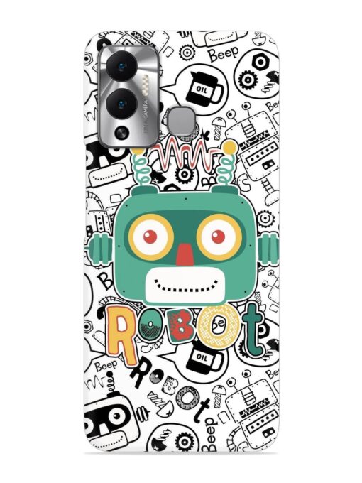 Robot Modern Seamless Pattern Snap Case for Infinix Hot 12 Play Zapvi