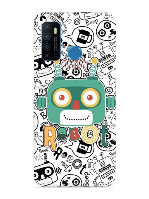 Robot Modern Seamless Pattern Snap Case for Infinix Hot 9 Zapvi