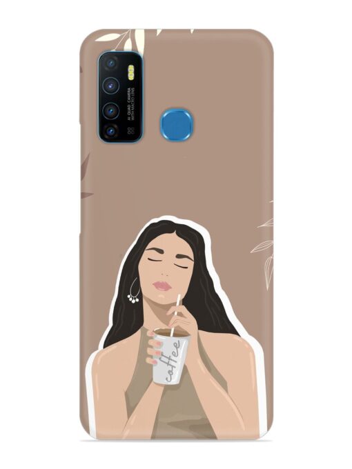 Girl With Coffee Snap Case for Infinix Hot 9 Zapvi