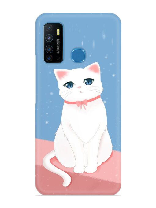 Cute White Cat Snap Case for Infinix Hot 9 Zapvi