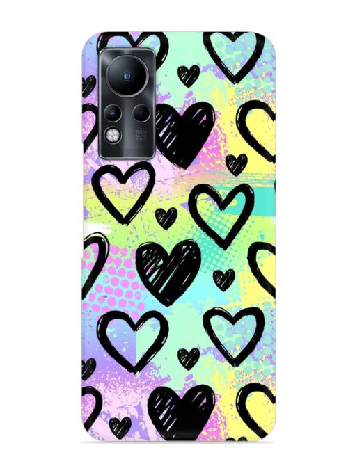 Bright Pattern Hearts Snap Case for Infinix Note 11 Zapvi