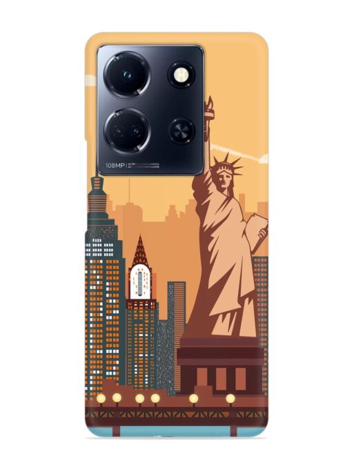 New York Statue Of Liberty Architectural Scenery Snap Case for Infinix Note 30 (5G) Zapvi