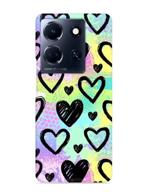 Bright Pattern Hearts Snap Case for Infinix Note 30 (5G) Zapvi