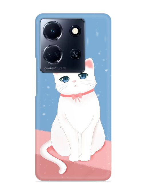 Cute White Cat Snap Case for Infinix Note 30 (5G) Zapvi