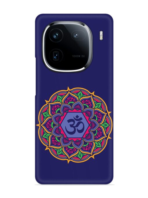 Om Mandala Art Blue Snap Case for Iqoo 12 (5G) Zapvi