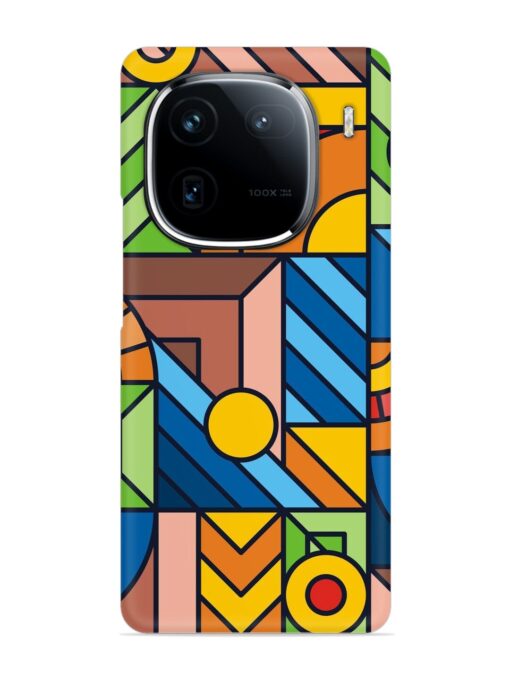 Colorful Geometric Snap Case for Iqoo 12 (5G) Zapvi