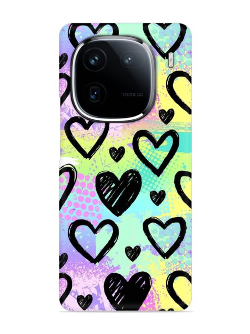 Bright Pattern Hearts Snap Case for Iqoo 12 (5G) Zapvi