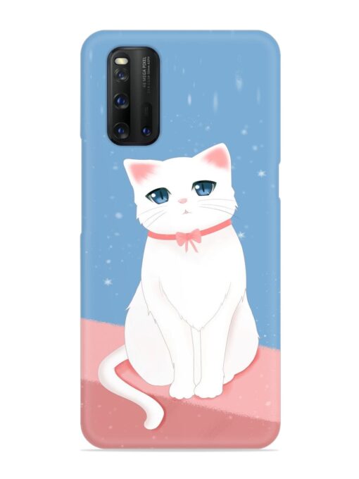 Cute White Cat Snap Case for Iqoo 3 Zapvi