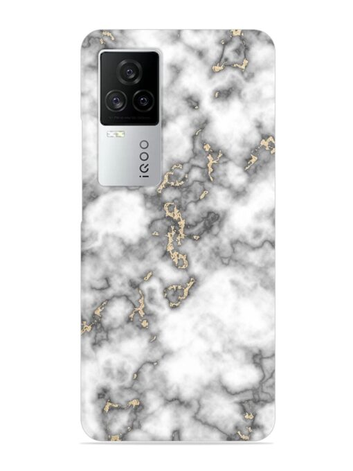 Gray And Gold Marble Snap Case for Iqoo 7 Legend (5G) Zapvi