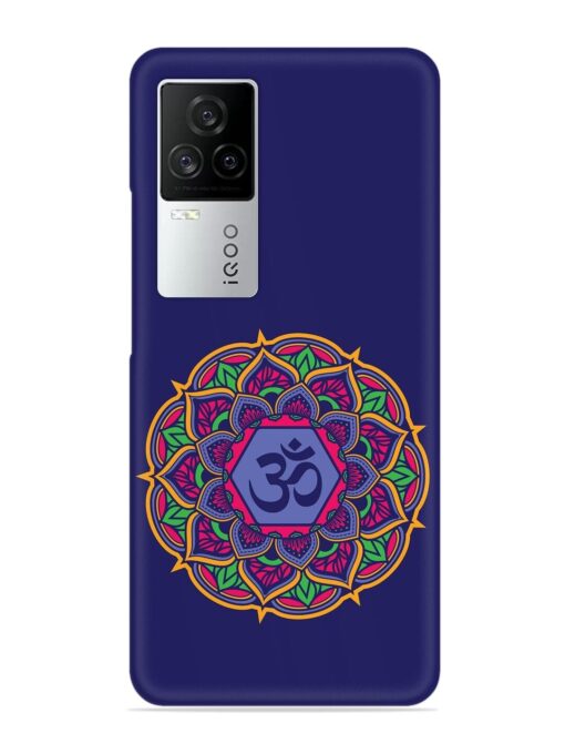 Om Mandala Art Blue Snap Case for Iqoo 7 Legend (5G) Zapvi