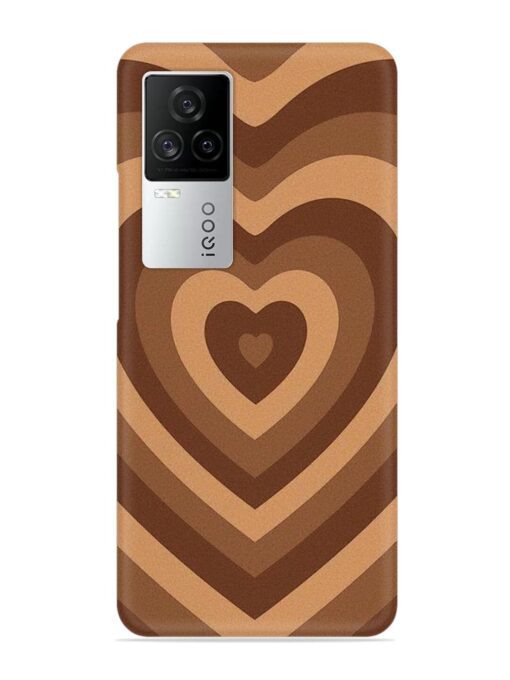 Brown Heart Snap Case for Iqoo 7 Legend (5G) Zapvi