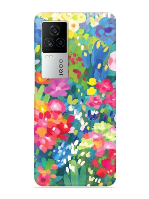 Watercolor Flower Art Snap Case for Iqoo 7 Legend (5G) Zapvi