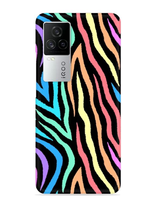 Colorful Abstract Zebra Snap Case for Iqoo 7 Legend (5G) Zapvi